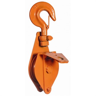 Блок шкивовый однорольный с крюком и откидной щекой Cибталь 1 т, D каната 7 - 11 мм, СибТаль 17358