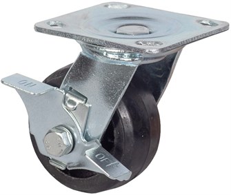 Колесо большегрузное поворотное с тормозом обрезиненное 150 мм - SCdb 63 17898