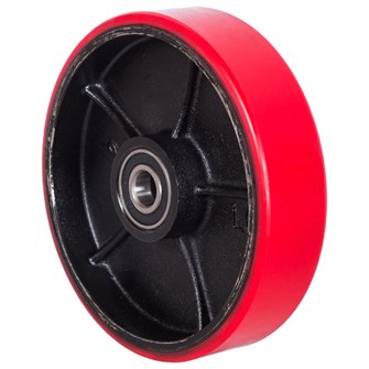 Колесо для тележки складской гидравлической с подшипниками, полиуретан, 200х50 мм 21878