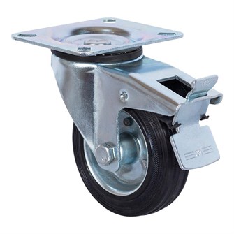 Колесо промышленное, усиленное, поворотное с тормозом, 100 мм (SRCb 42) 21921