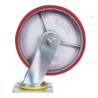 Большегрузное колесо с полиуретановой шинкой С-4102-DUS поворотное, без тормоза, г/п 1100 кг 290