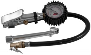 AG010038S Манометр для контроля давления и подкачки шин с насадкой-удлинителем для г/а, шланг 300 мм 85871