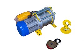 Лебедка электрическая  300/600кг  60/30м с канатом 220В 24м/мин алюминиевый корпус TOR KCD (TSA) 1034615