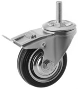 Колесо поворотное SCtB 97 85 мм резина с болтом и тормозом (F) 1046156