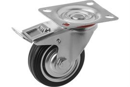 Колесо поворотное резина SCb 97 85 мм с тормозом (F) 1046153