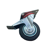 Колесо поворотное резина SCb 42 100 мм с тормозом (F) 1001717