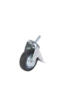 Колесо поворотное SCtB 42 100 мм резина с болтом и тормозом (F) 1027178