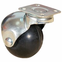 Колесо-шар мебельное, с площадкой, серая резина 50мм - SCMG 25 22077